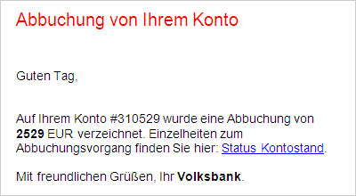 Phishing-Warnung Kontoabbuchung Phishing-Warnung Kontoabbuchung